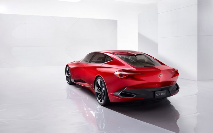 Red Acura Precision Concept car rear view