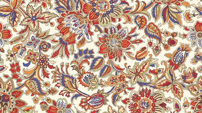 Colorful floral pattern with detailed ornamentation