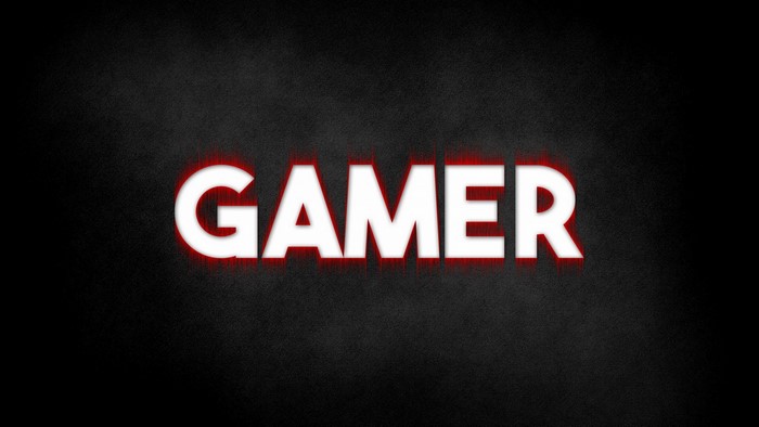Bold Gamer Text Logo on Dark Background