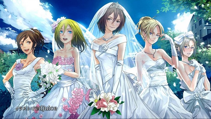 Shingeki no Kyojin Brides in Wedding Dresses