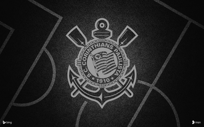 Sport Club Corinthians Paulista logo on soccer field