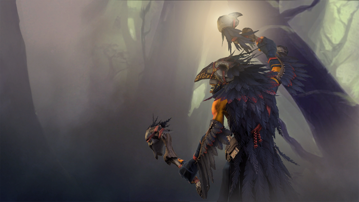 Shadow Shaman from Dota 2 holding a staff