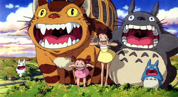My Neighbor Totoro characters in a field