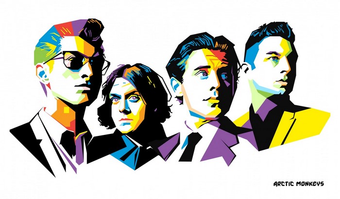 Arctic Monkeys band members illustration