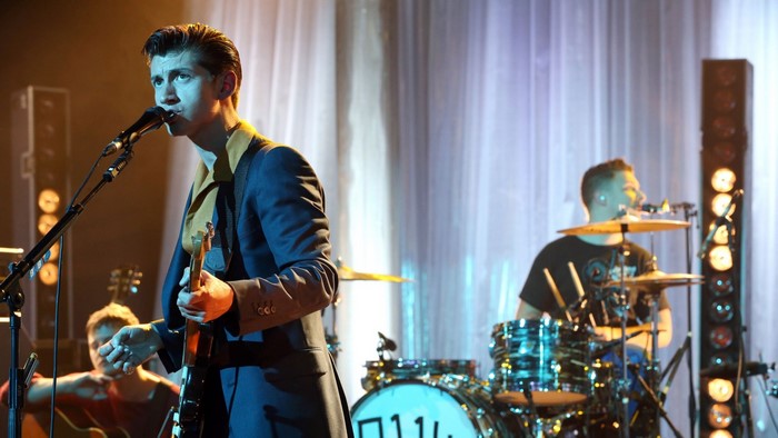 Alex Turner of Arctic Monkeys performing live