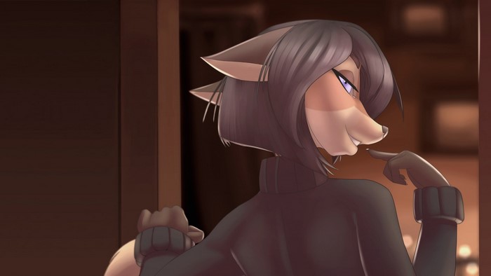 Stylish Anthro Furry Character in Dark Sweater
