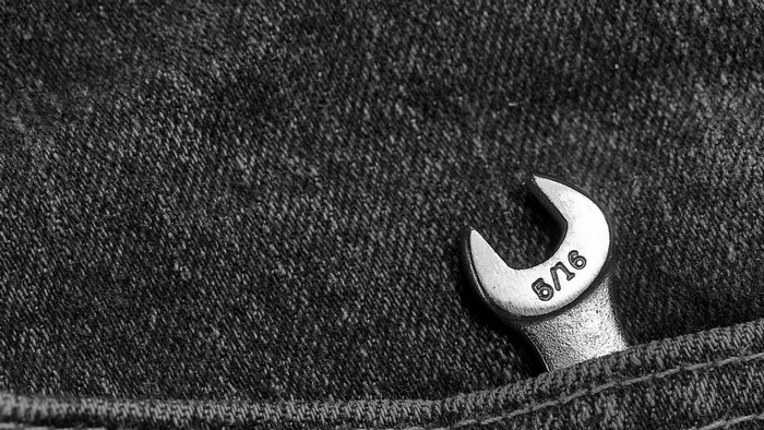Wrench with 5/16 marking in jeans pocket