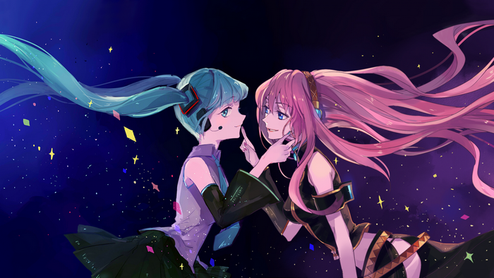 Hatsune Miku and Megurine Luka from Vocaloid