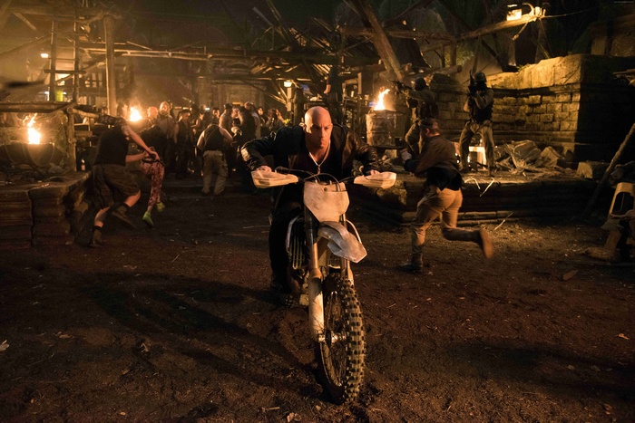 Xander Cage from xXx: Return of Xander Cage on a motorcycle