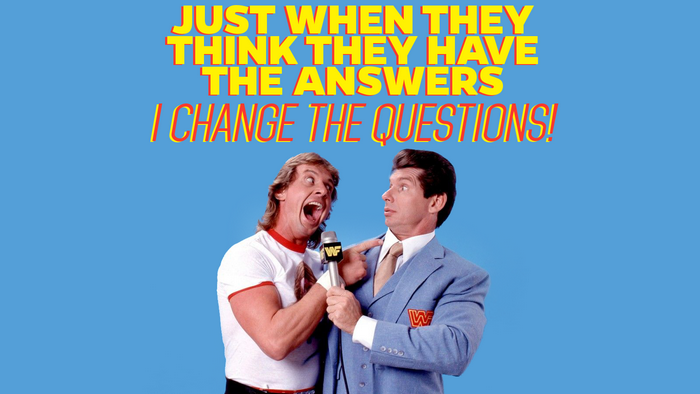 Rowdy Roddy Piper and Vince McMahon with WWF microphone