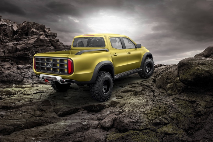 Yellow Mercedes-Benz Concept X-CLASS Pickup Truck Off-Road