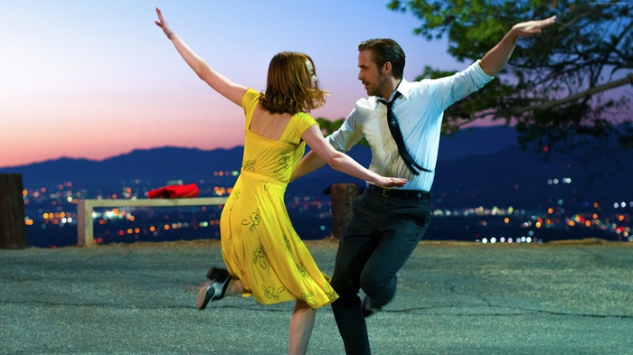Ryan Gosling and Emma Stone dancing in La La Land