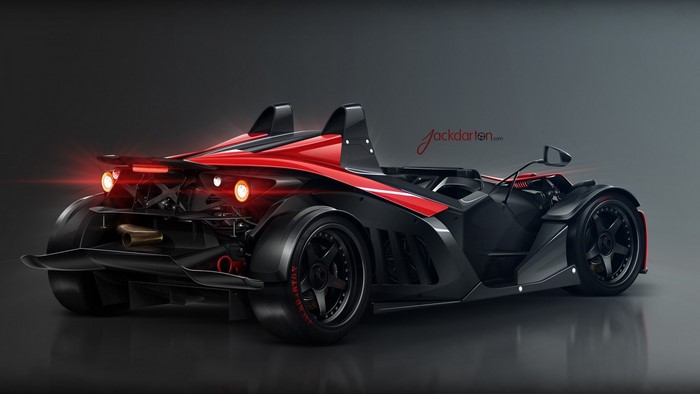Red and black KTM X-Bow sports car