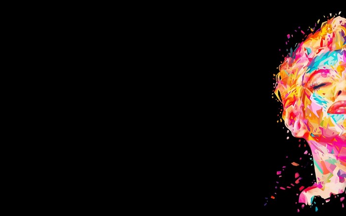 Colorful abstract portrait of Marilyn Monroe