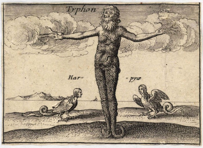 Typhon with Harpies and Serpent Tails