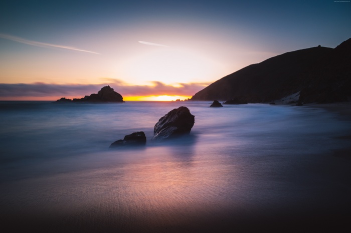 Sunset at Pfeiffer Beach, Big Sur, California