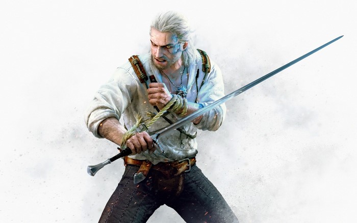 Geralt of Rivia from The Witcher 3 Wild Hunt with sword