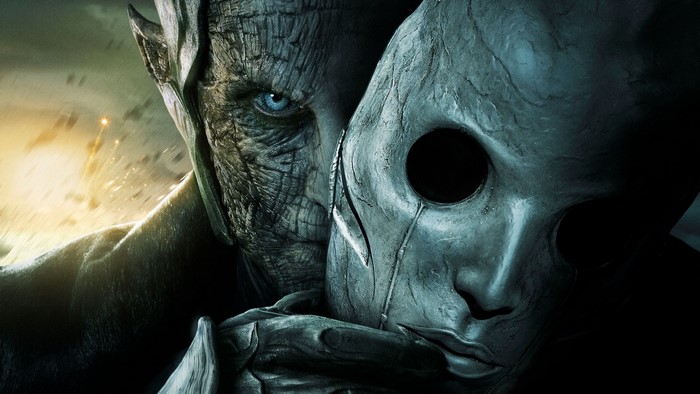 Malekith from Thor holding a mask