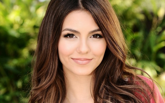 Victoria Justice Smiling Portrait with Long Brown Hair