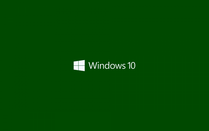Windows 10 logo on green background