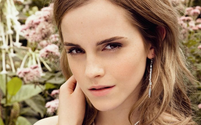 Emma Watson Close-Up Portrait with Sensual Gaze