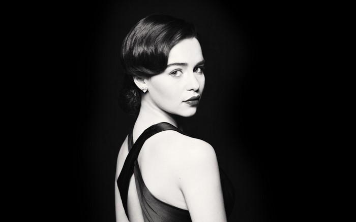 Emilia Clarke in Black and White Portrait