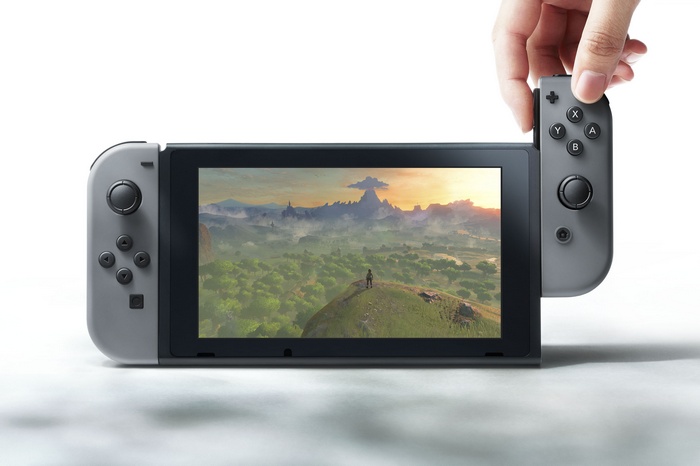 Nintendo Switch console with The Legend of Zelda: Breath of the Wild