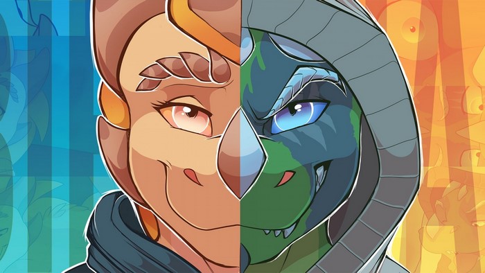 Dual-Faced Anthro Character Illustration