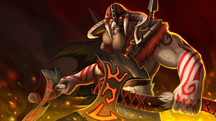 Beastmaster from Dota 2 with axes