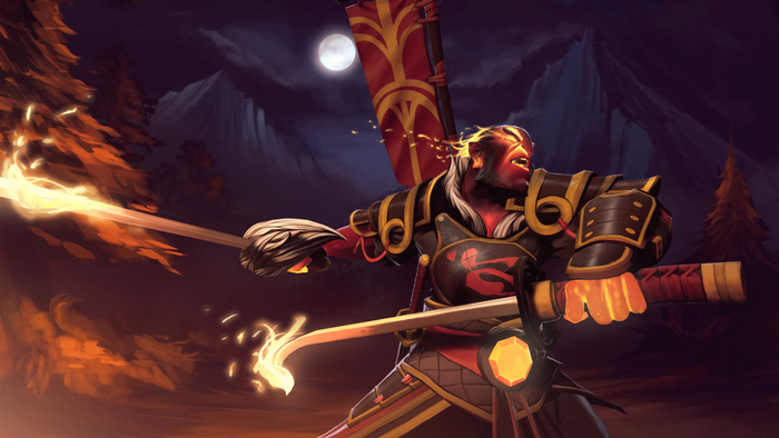 Ember Spirit from Dota 2 with flaming swords