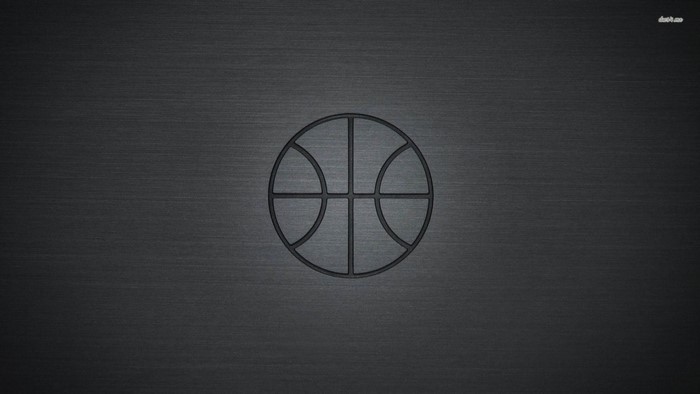 Simple basketball logo on a dark textured background