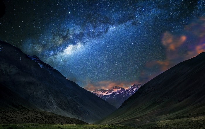 Milky Way over mountains in Chile