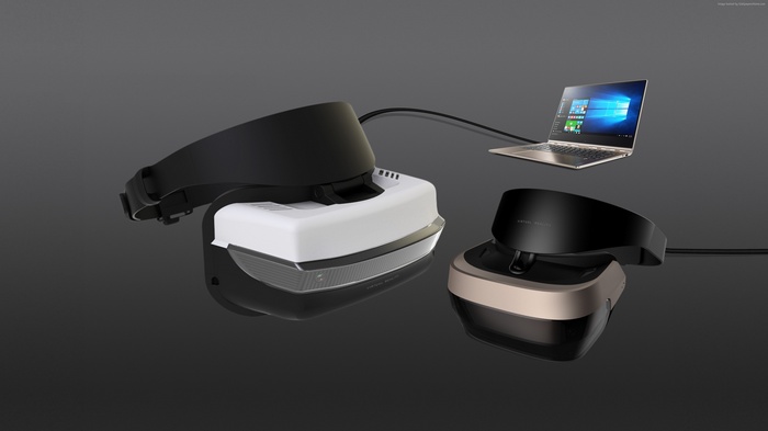 Virtual Reality Headsets Connected to Laptop