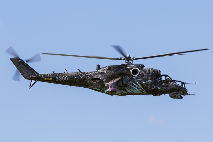 Mi-24 Hind helicopter with custom paint scheme