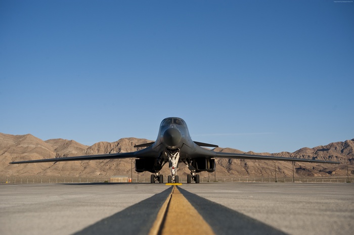 Rockwell B-1 Lancer bomber on tarmac