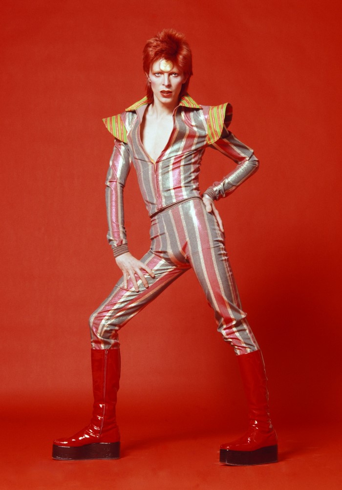 David Bowie in Ziggy Stardust costume