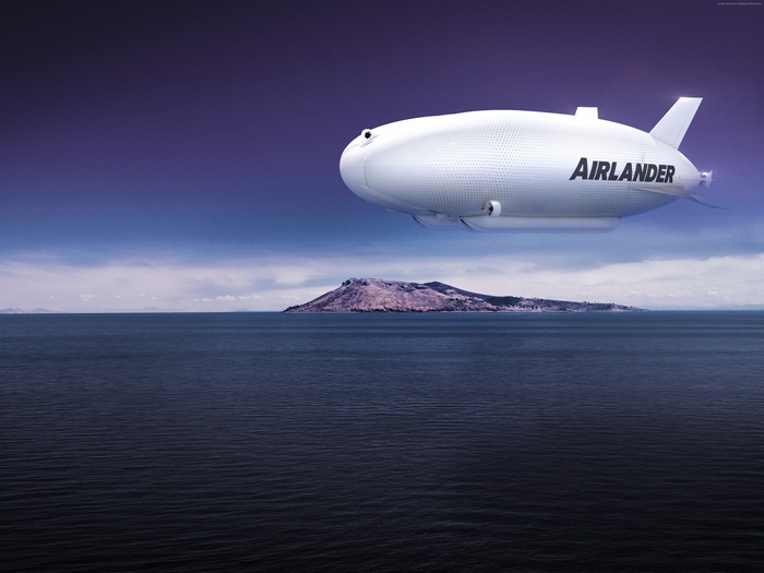 Airlander 10 hybrid airship over water