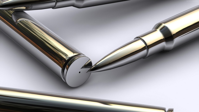 Close-up of polished bullets