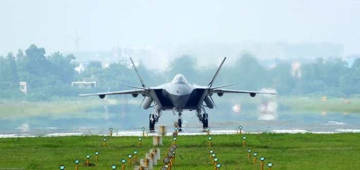 Shenyang J-20 fighter jet on runway