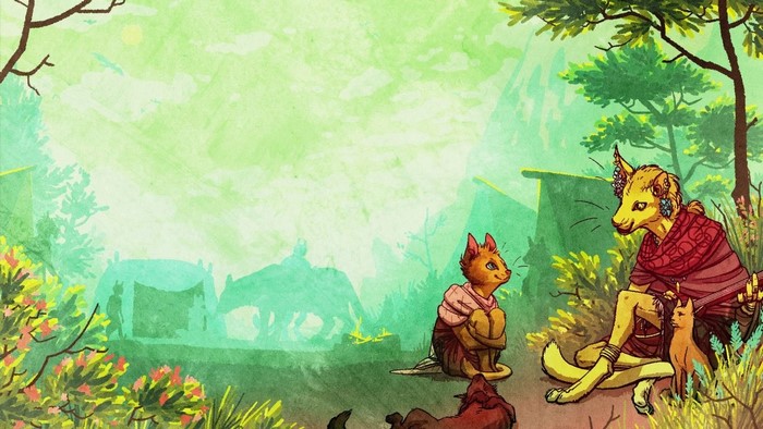 Anthropomorphic animals in a jungle habitat