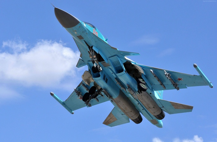 Sukhoi Su-34 fighter jet in flight