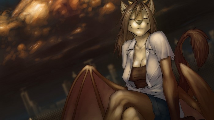 Furry character with wings and tail
