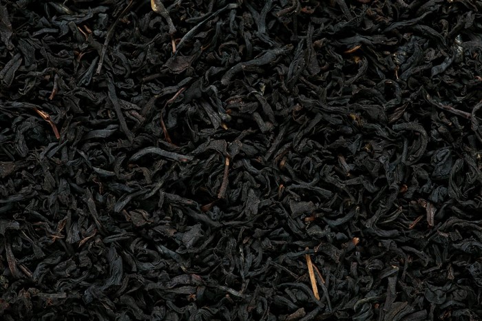 Close-up of dried black tea leaves