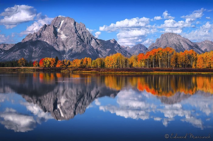 Autumn Mountain Reflection in Lake