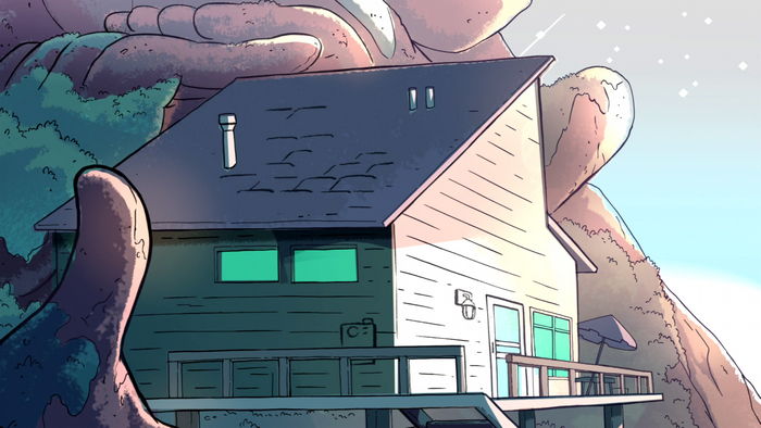 Steven Universe house on a cliffside