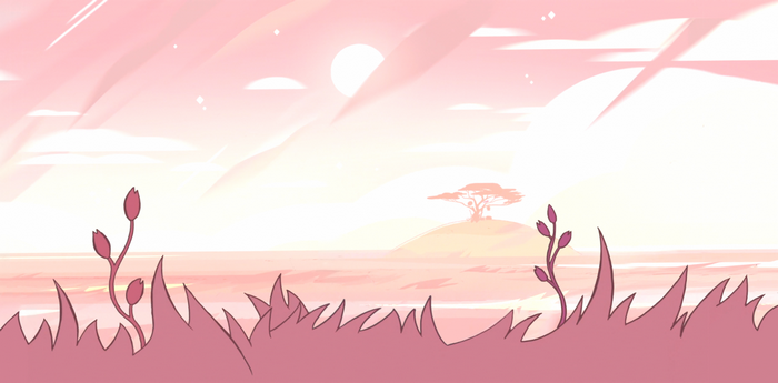 Illustration of a landscape from Steven Universe