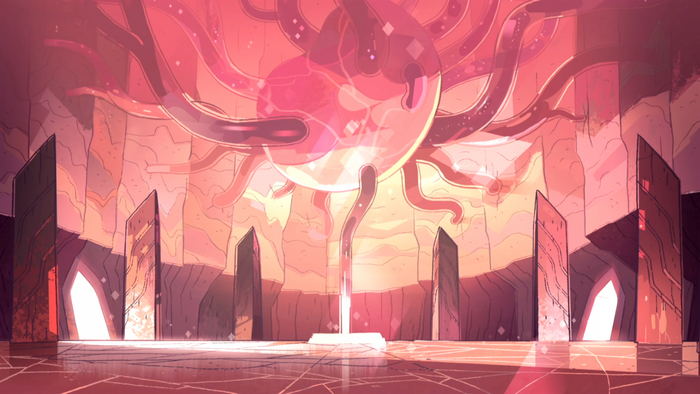 Pink Gemstone Structure with Tentacles from Steven Universe