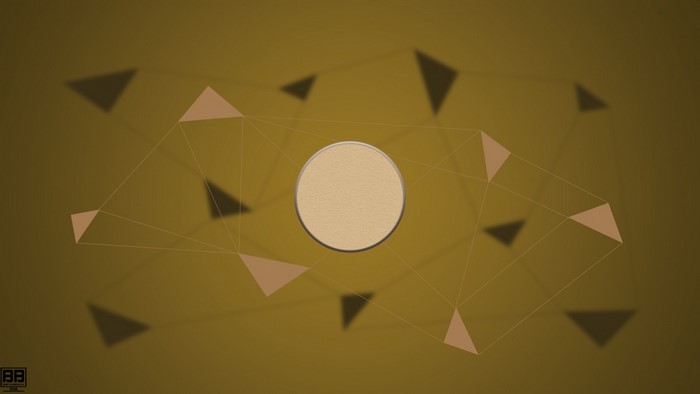 Geometric abstract with circle and triangles