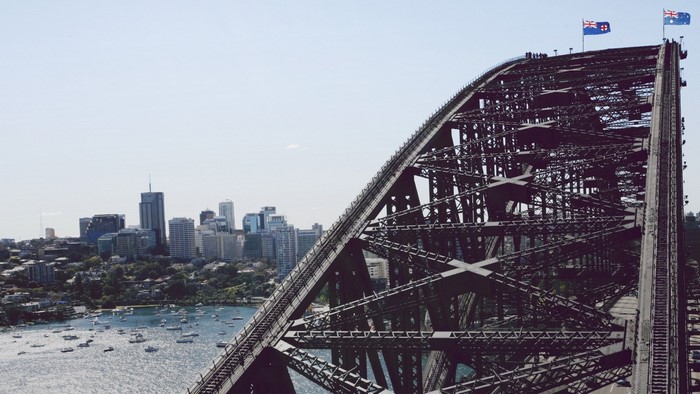 Sydney Harbour Bridge and Skyline with Boats