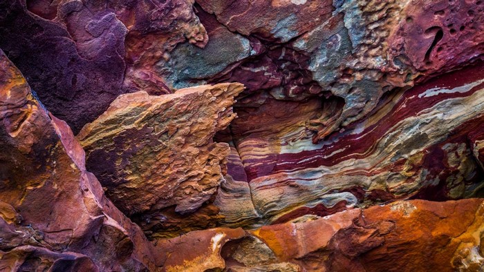 Colorful rock formations in a natural landscape